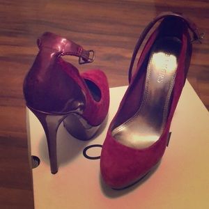 Berry Color Leather Platform